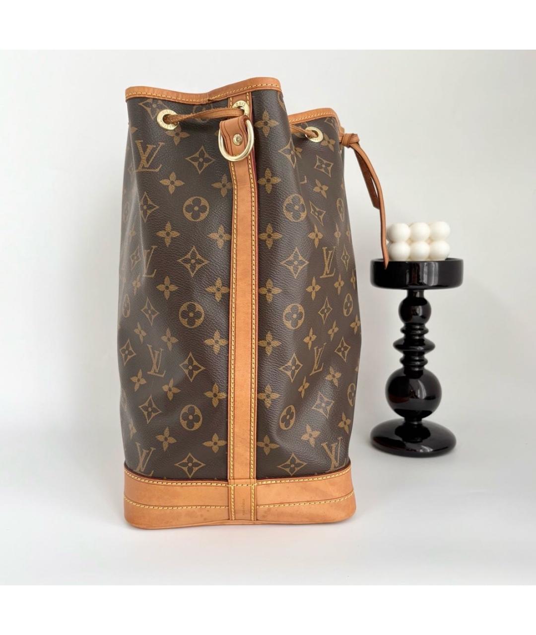 LOUIS VUITTON Коричневая кожаная сумка тоут, фото 3
