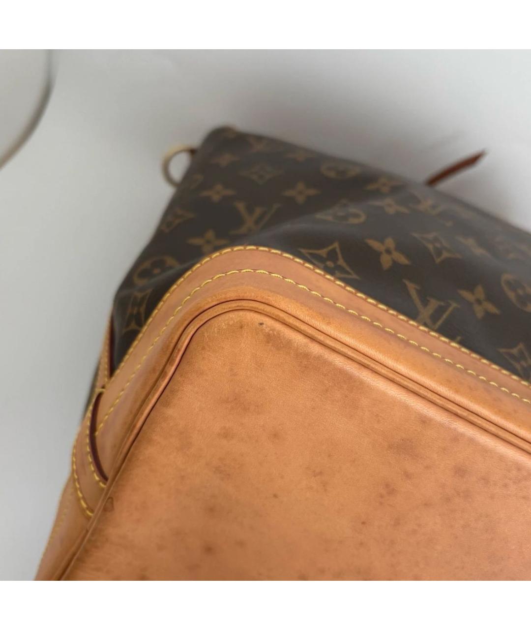 LOUIS VUITTON Коричневая кожаная сумка тоут, фото 7