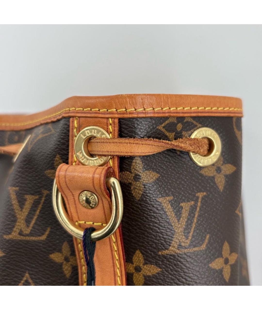 LOUIS VUITTON Коричневая кожаная сумка тоут, фото 6
