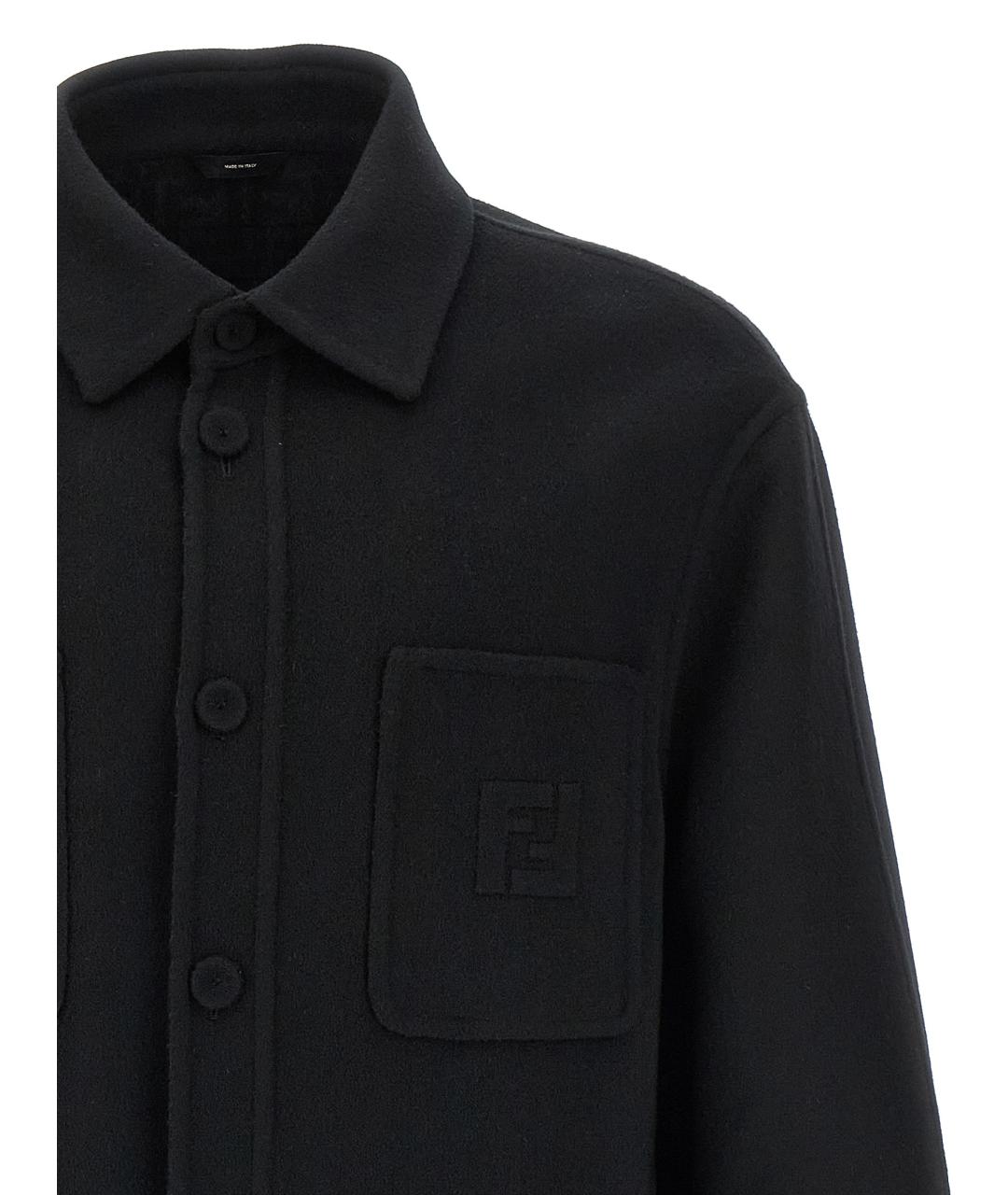 FENDI Черная шерстяная куртка, фото 3