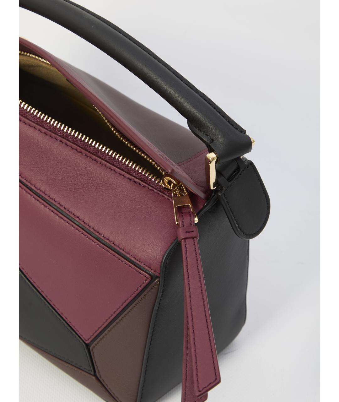 LOEWE Бордовая кожаная сумка через плечо, фото 4