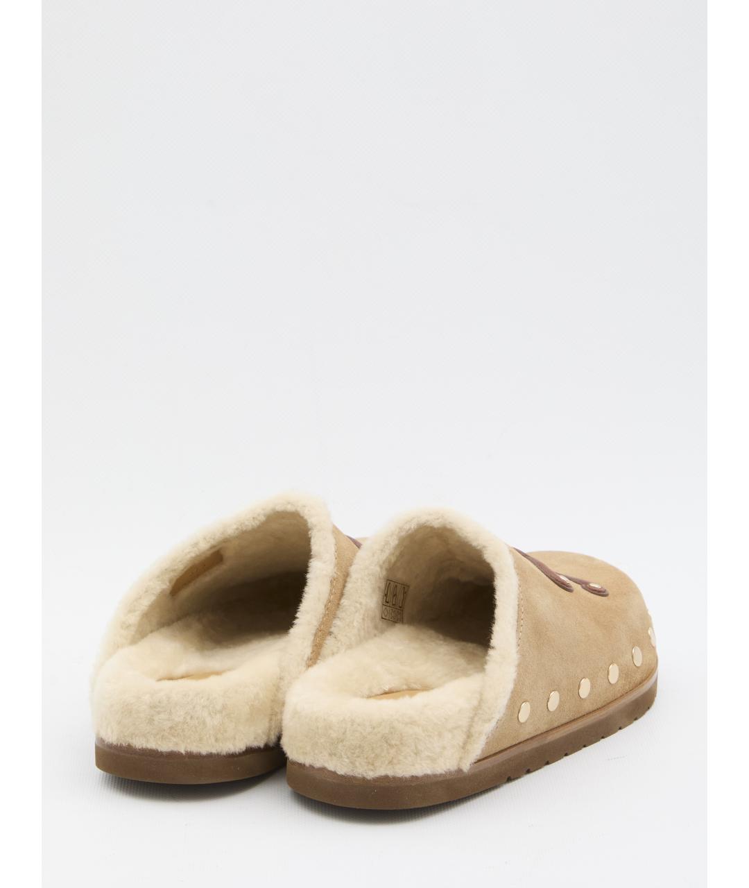 CELINE Бежевые замшевые сабо, фото 3
