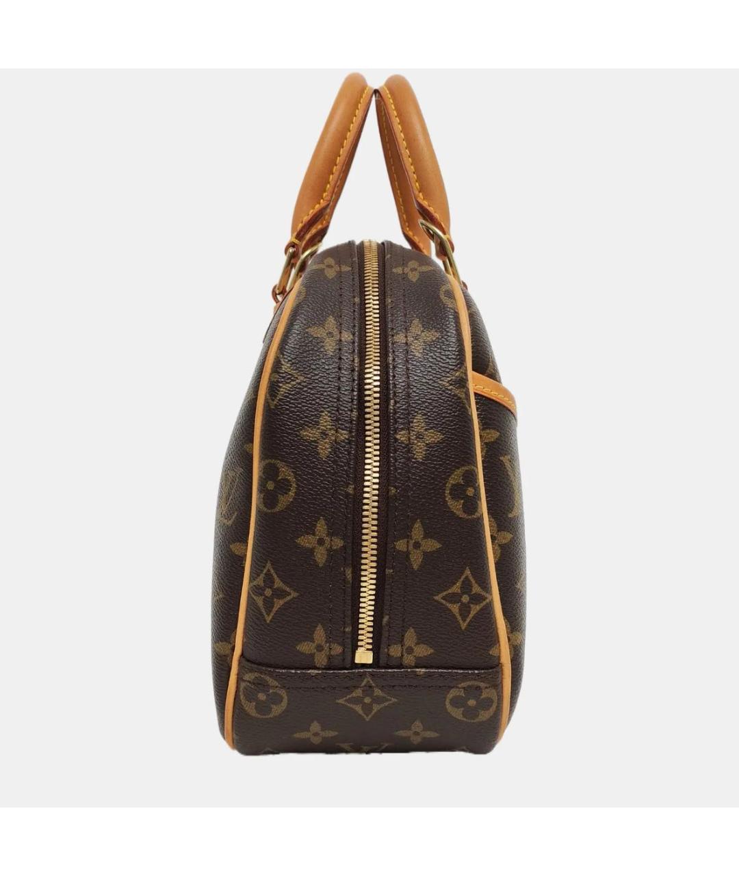 LOUIS VUITTON Коричневая кожаная сумка с короткими ручками, фото 3