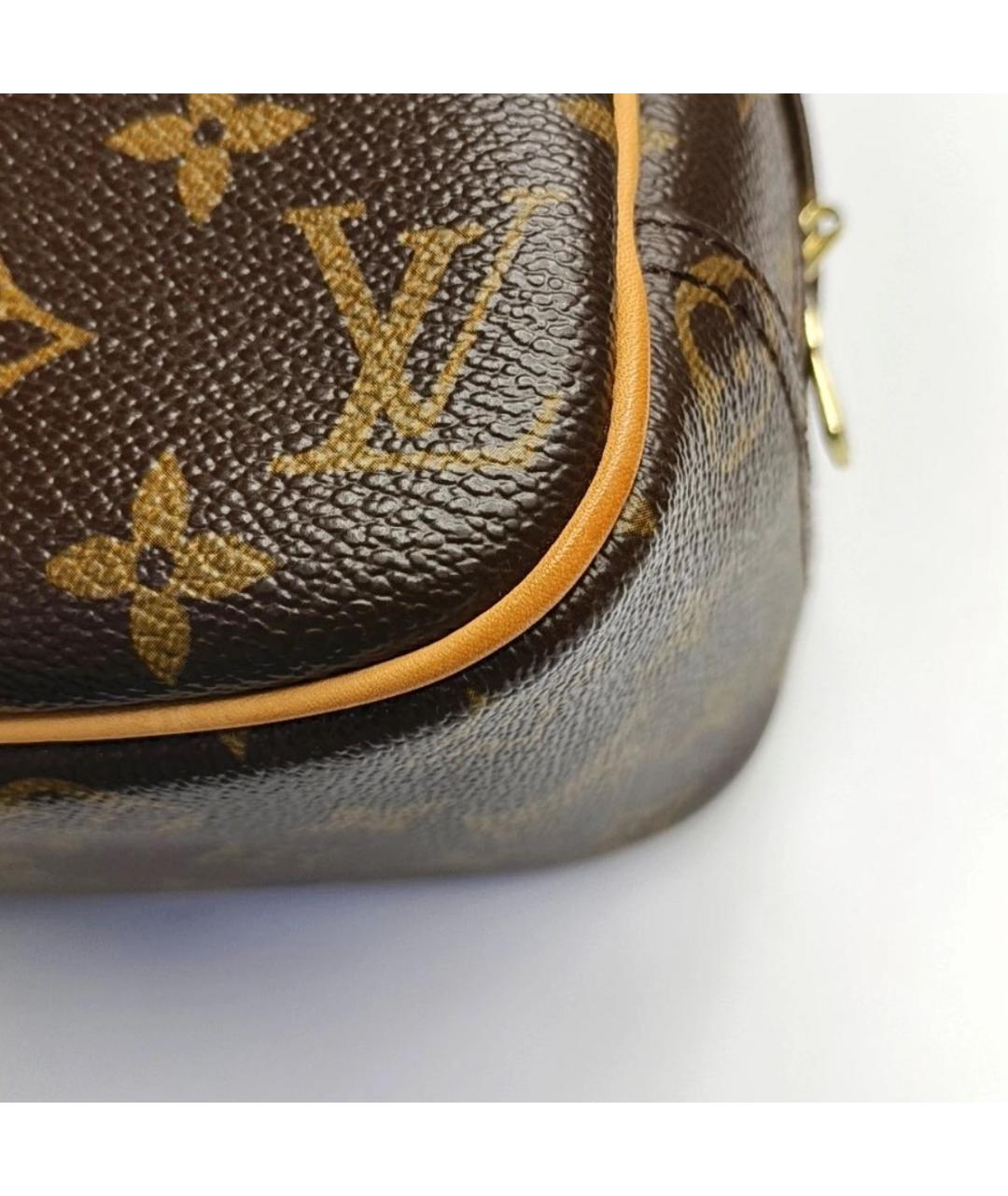 LOUIS VUITTON Коричневая кожаная сумка с короткими ручками, фото 8
