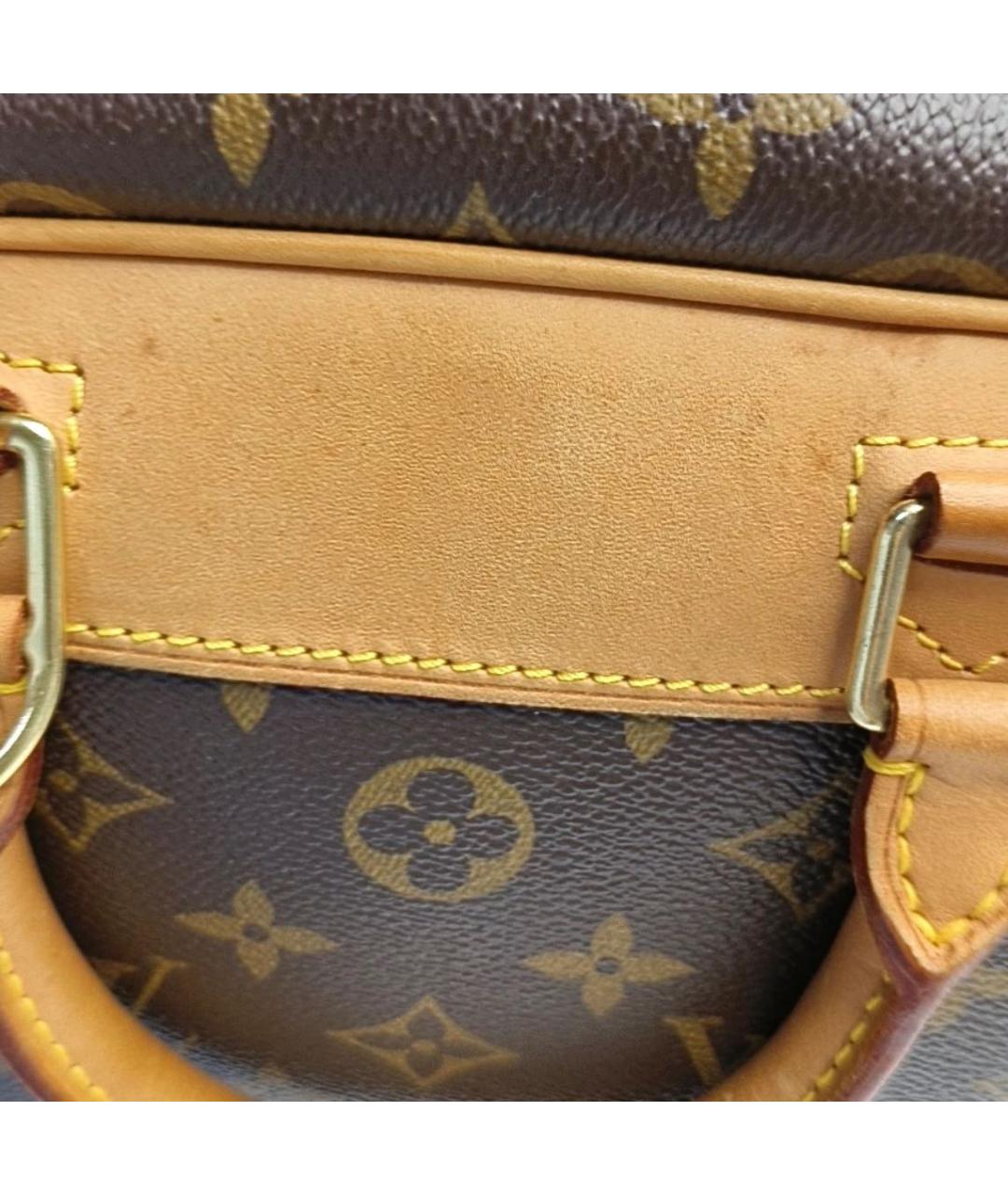LOUIS VUITTON Коричневая кожаная сумка с короткими ручками, фото 7