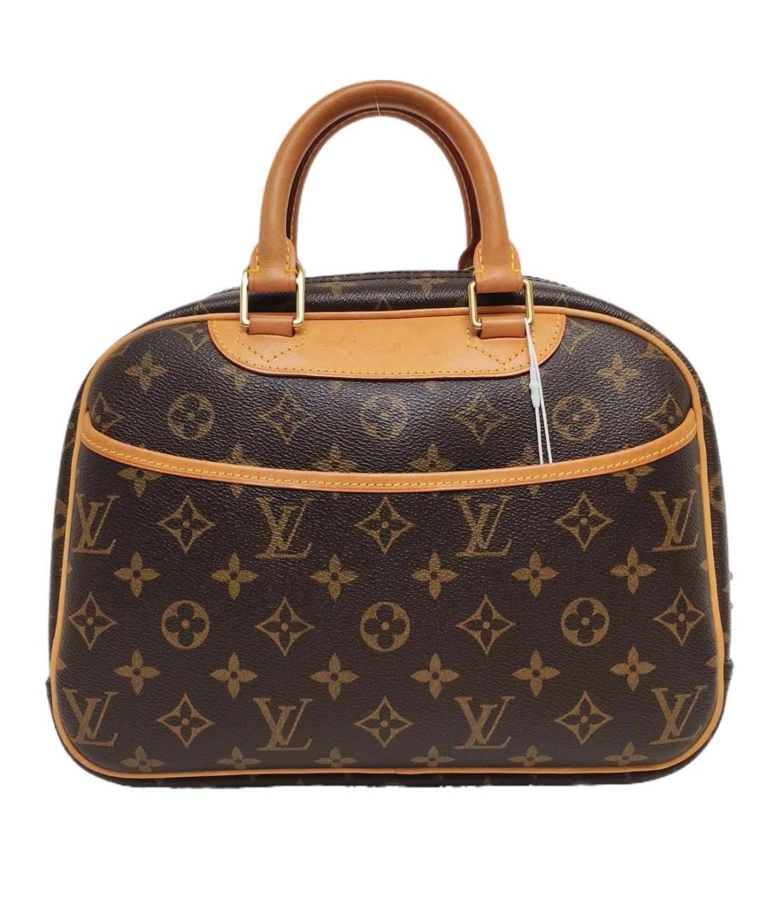 LOUIS VUITTON Коричневая кожаная сумка с короткими ручками, фото 1