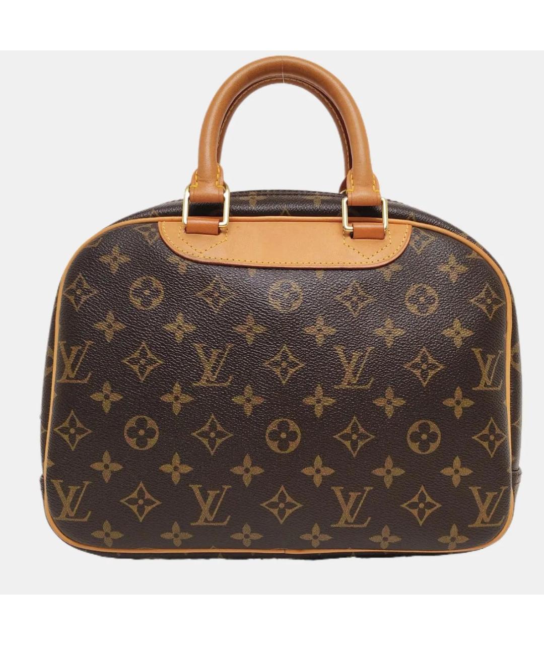 LOUIS VUITTON Коричневая кожаная сумка с короткими ручками, фото 4