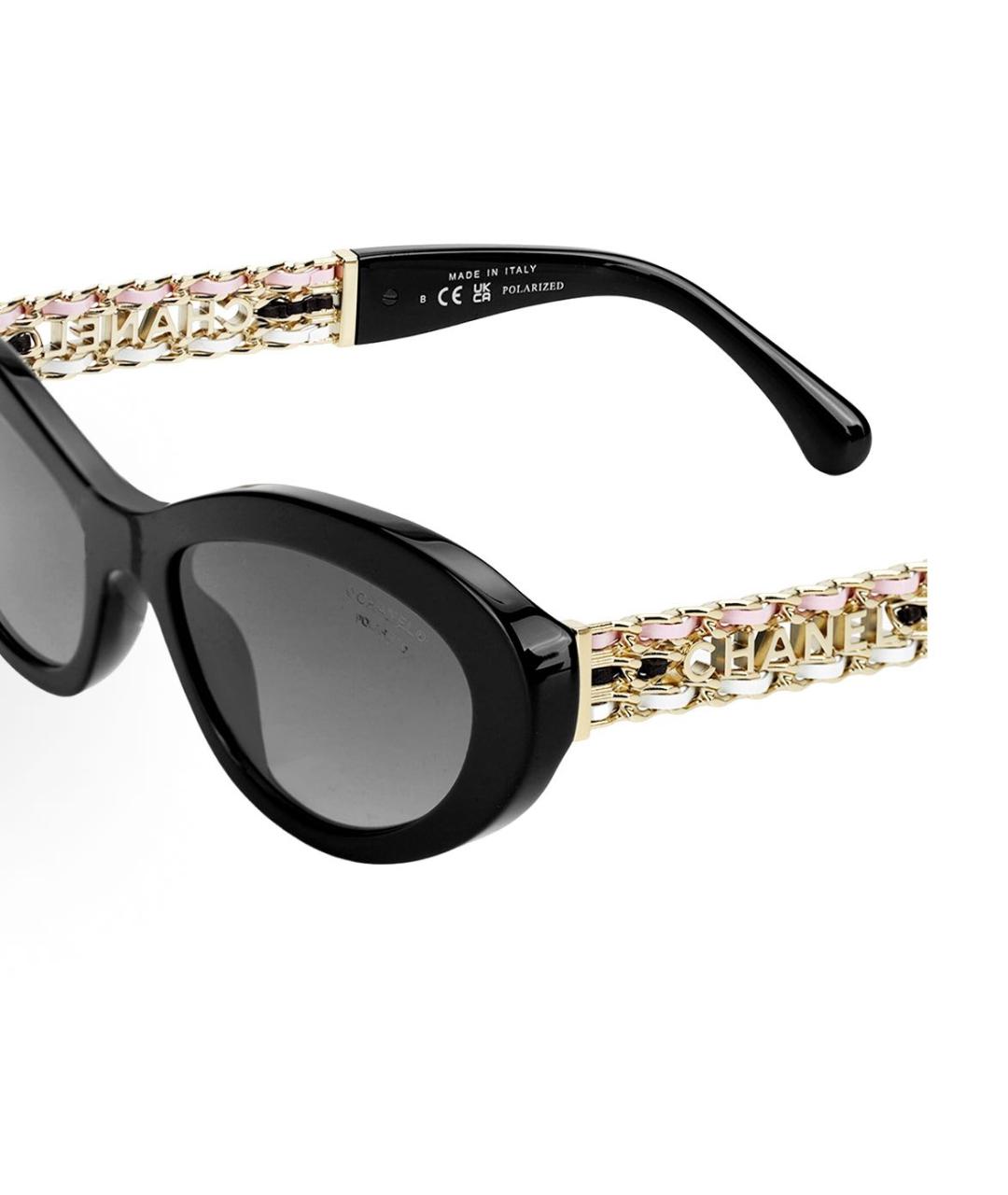 CHANEL Черные пластиковые солнцезащитные очки, фото 4