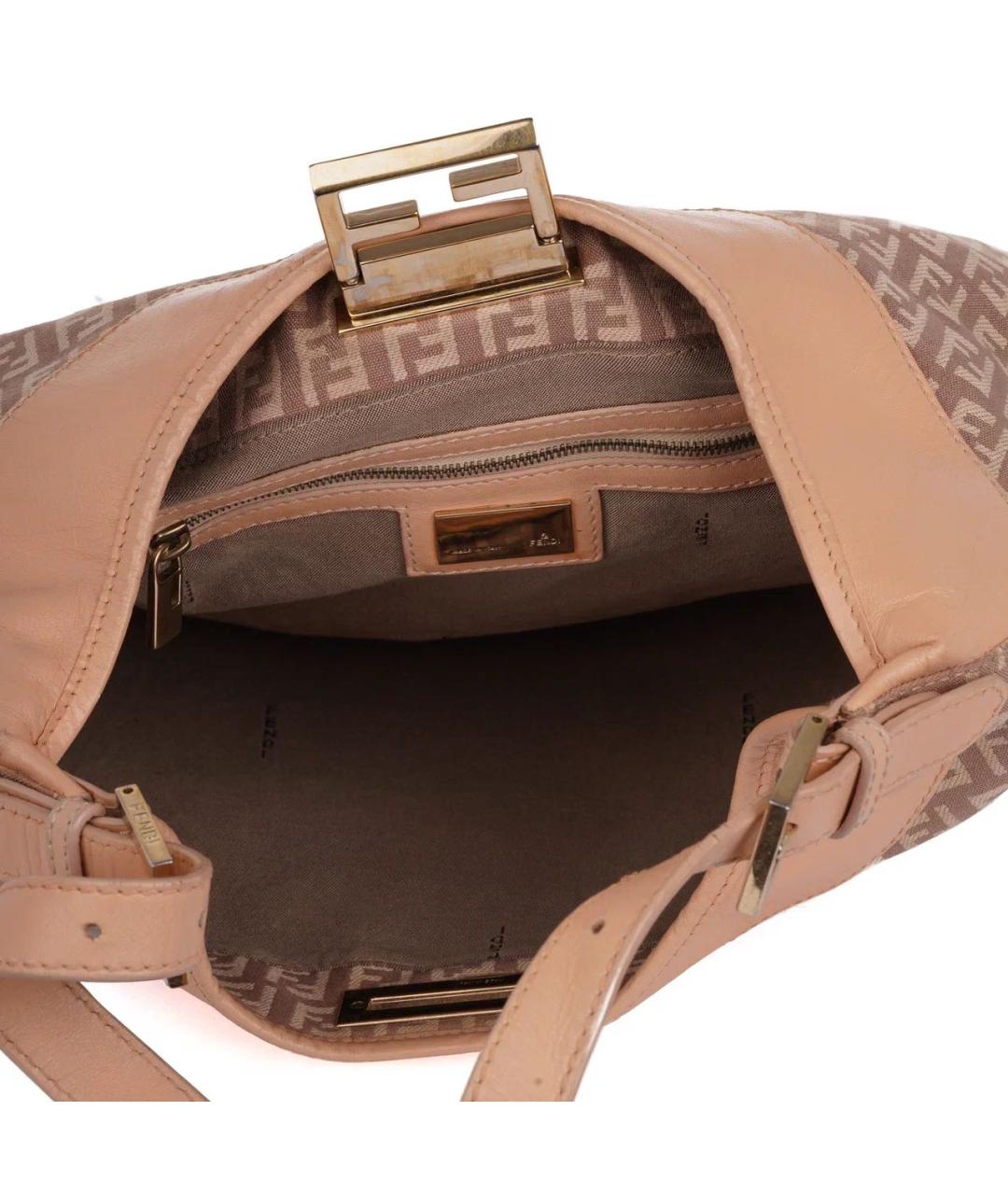 FENDI Бежевая жаккардовая сумка тоут, фото 6