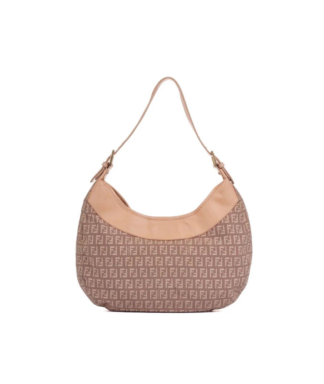 FENDI Бежевая жаккардовая сумка тоут, фото 2