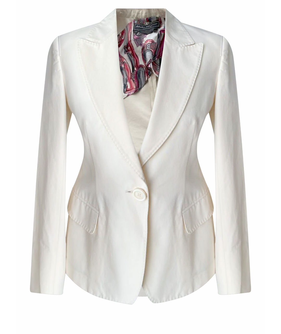 SALVATORE FERRAGAMO Белый хлопковый жакет/пиджак, фото 1