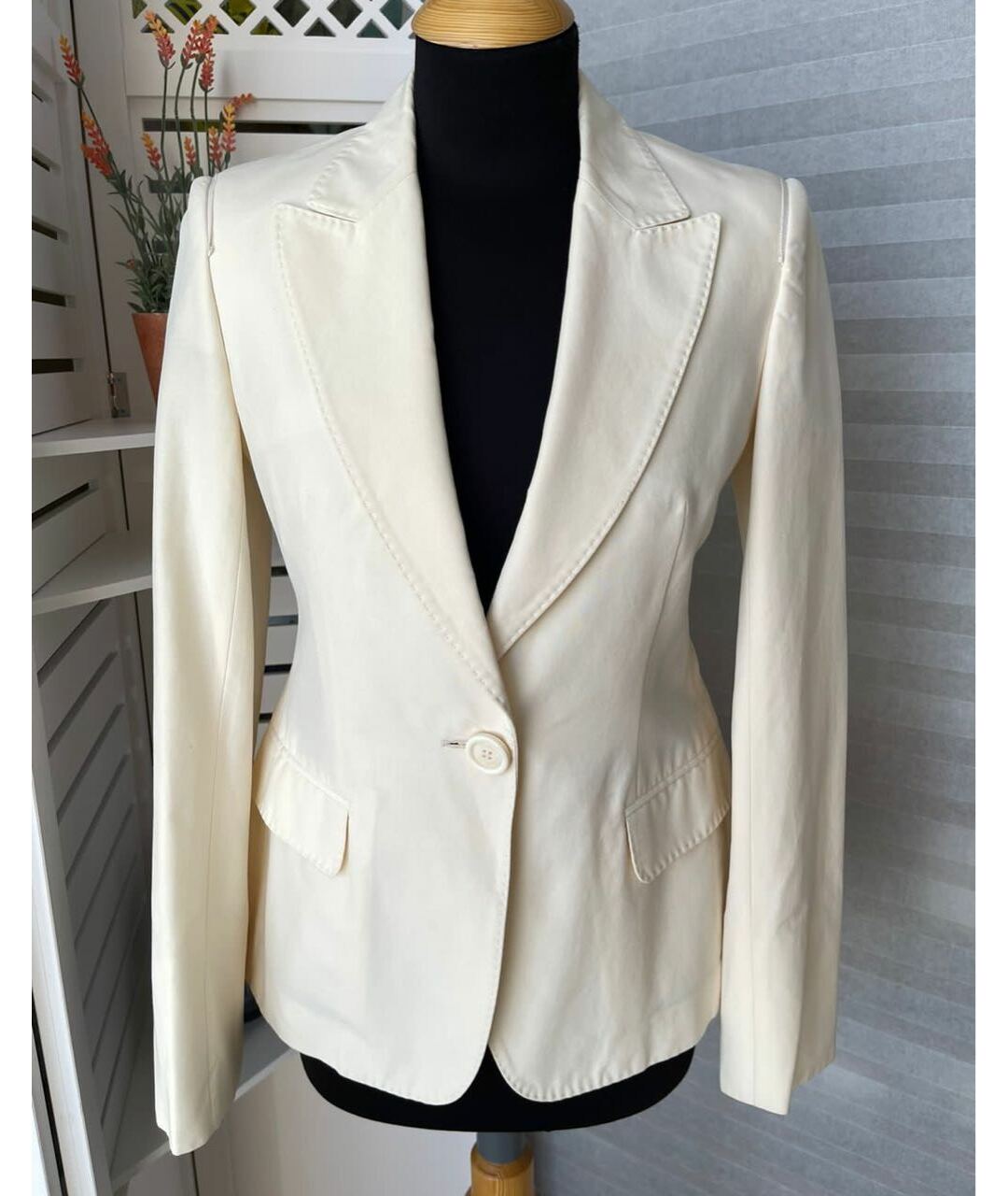 SALVATORE FERRAGAMO Белый хлопковый жакет/пиджак, фото 9