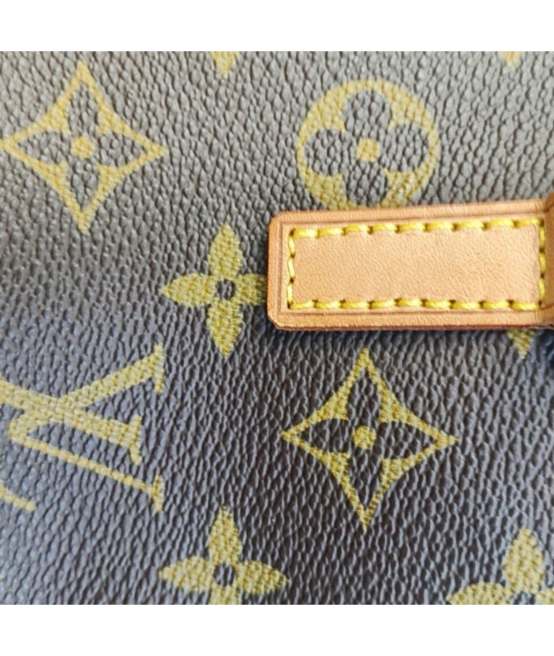 LOUIS VUITTON Коричневая кожаная сумка с короткими ручками, фото 8