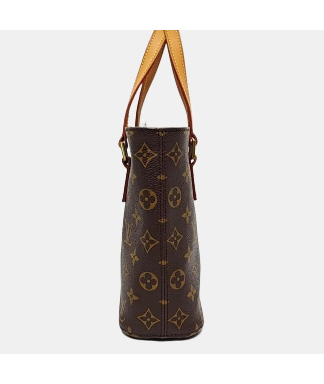 LOUIS VUITTON Коричневая кожаная сумка с короткими ручками, фото 3