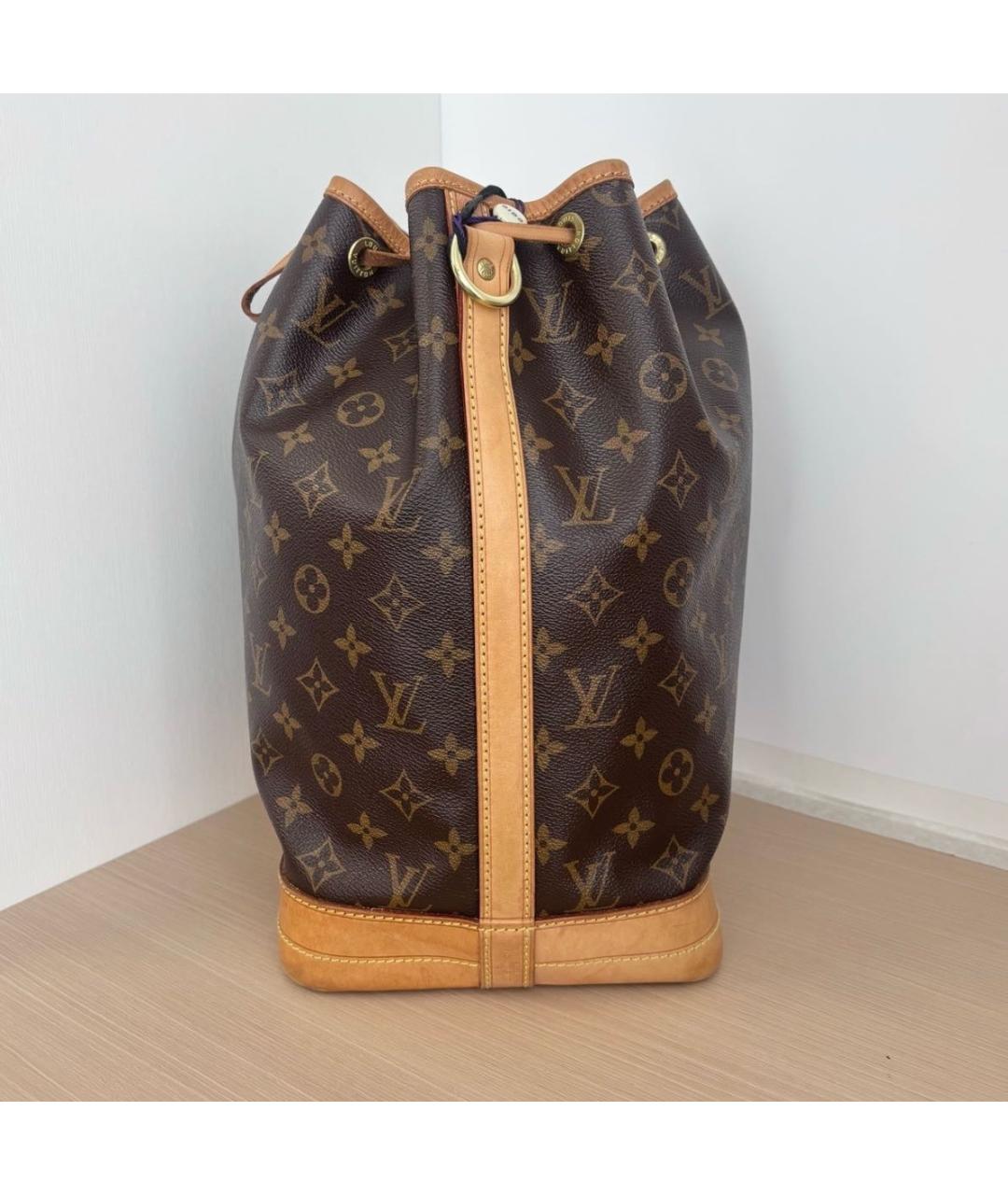 LOUIS VUITTON Коричневая кожаная сумка тоут, фото 4