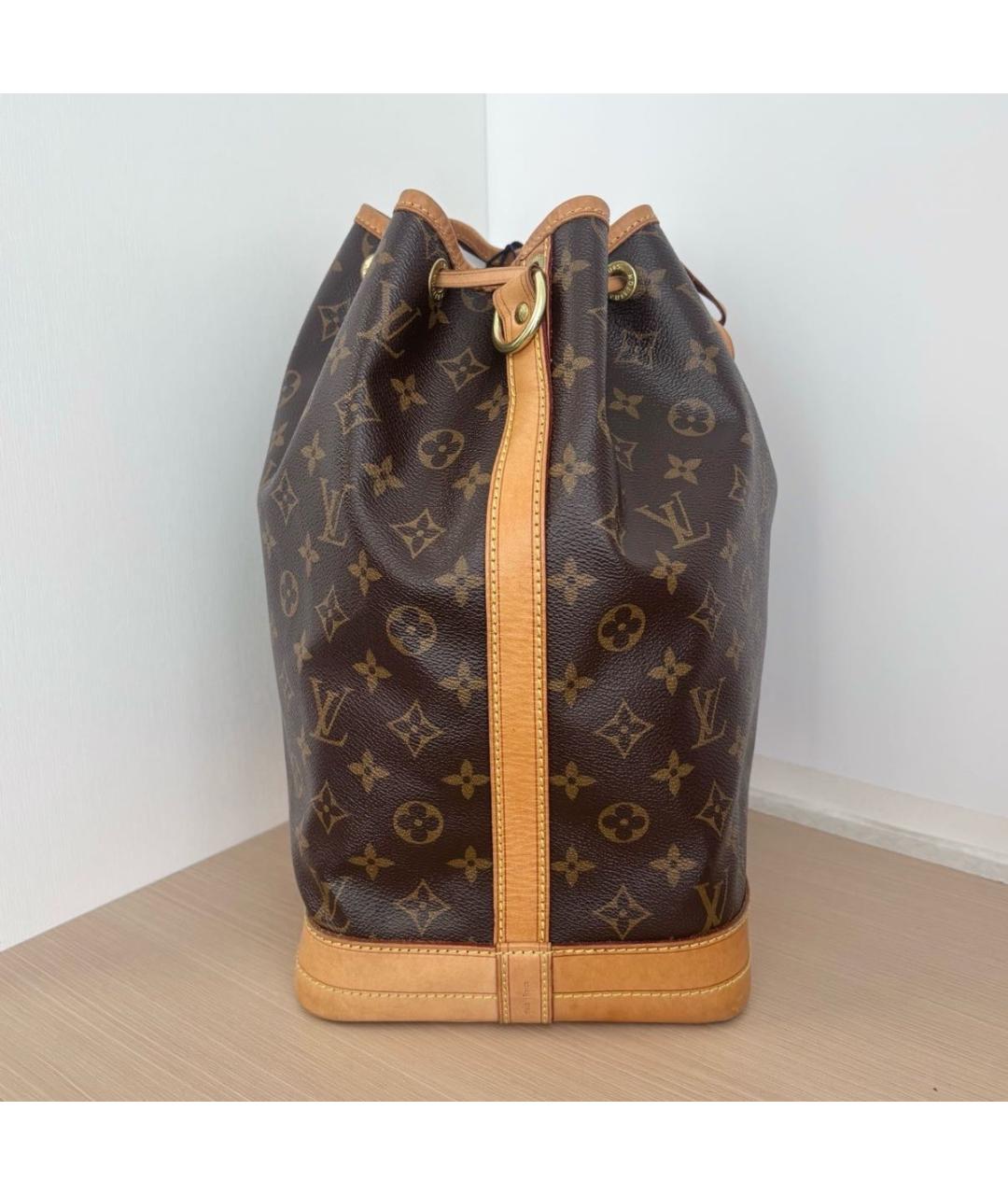 LOUIS VUITTON Коричневая кожаная сумка тоут, фото 3