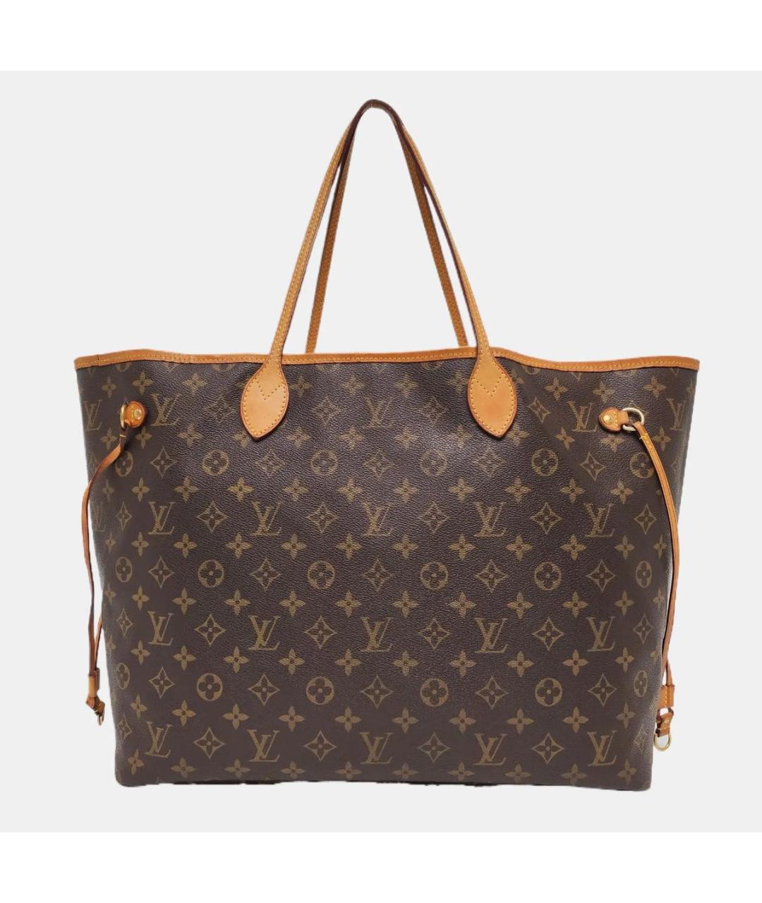 LOUIS VUITTON Коричневая кожаная сумка тоут, фото 4