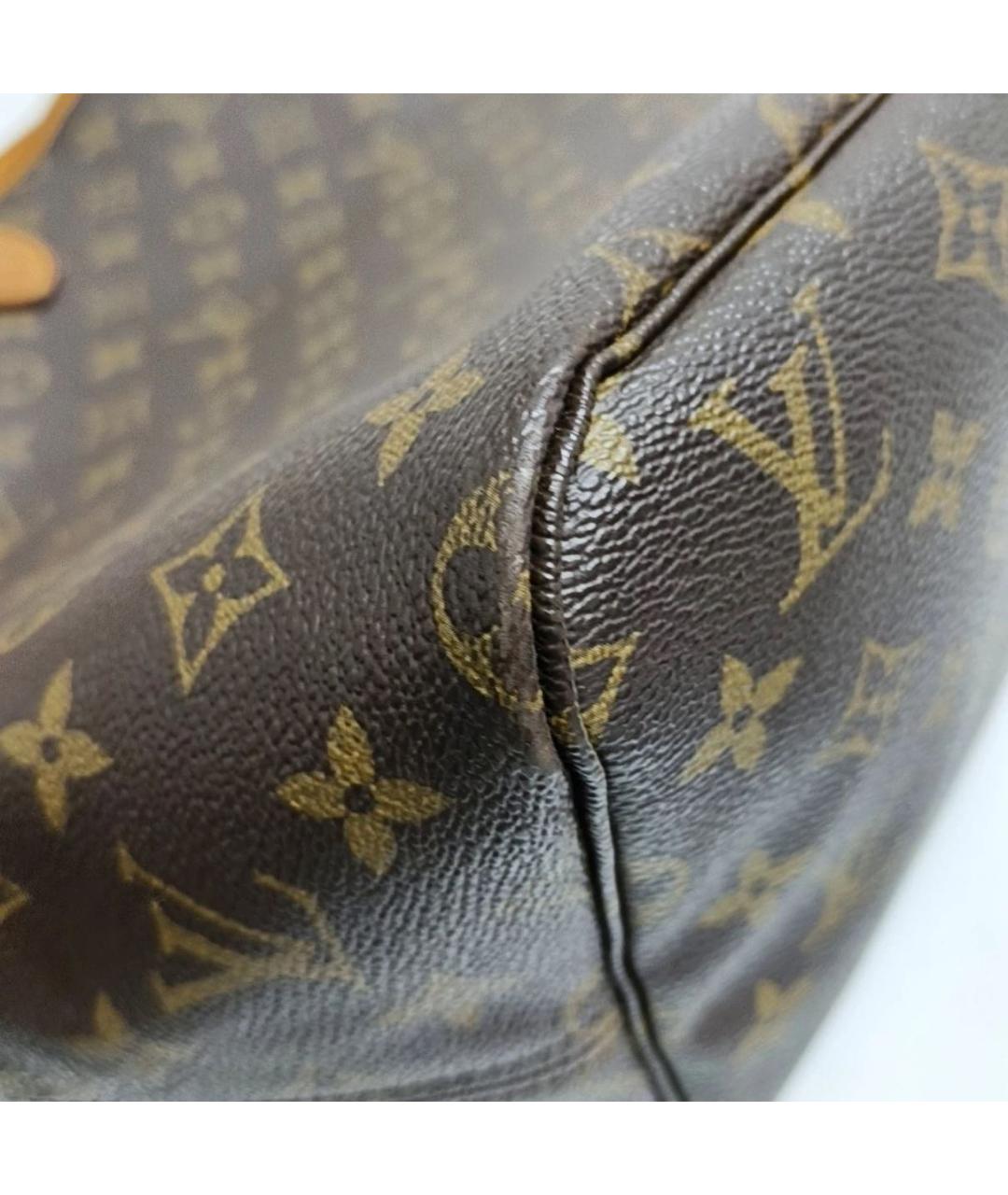 LOUIS VUITTON Коричневая кожаная сумка тоут, фото 7