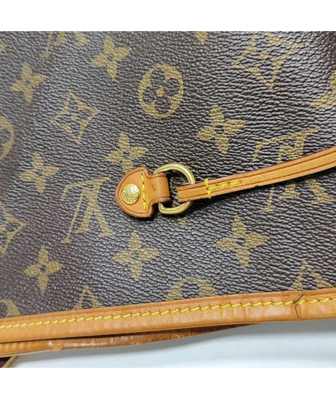 LOUIS VUITTON Коричневая кожаная сумка тоут, фото 8
