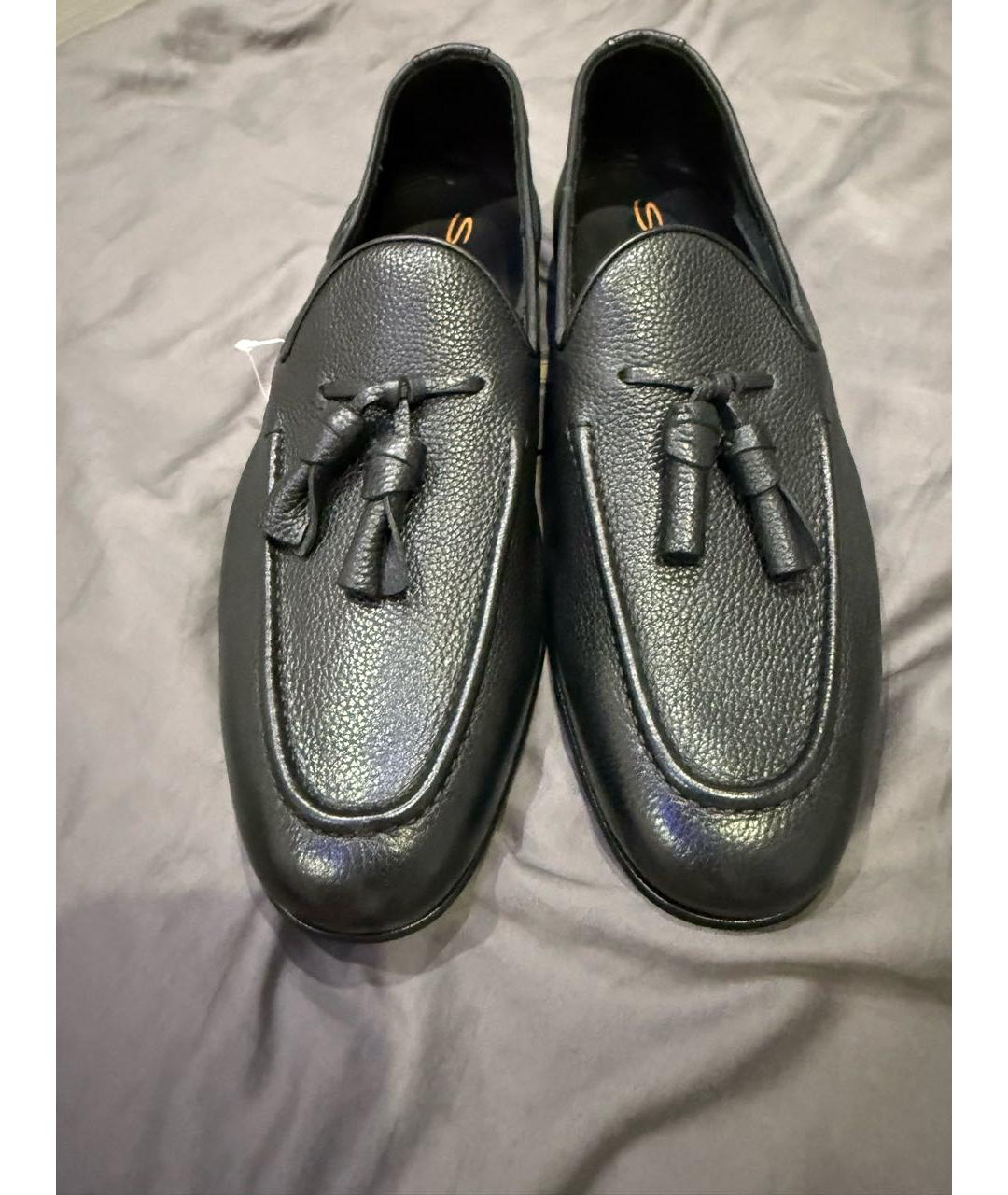 SANTONI Черные кожаные лоферы, фото 2