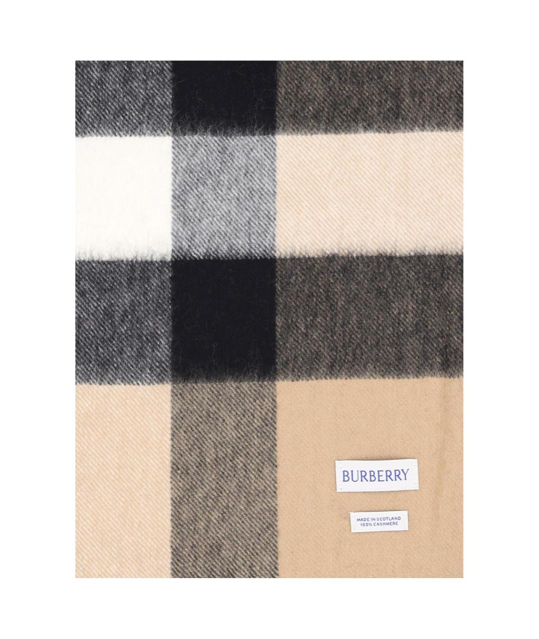 BURBERRY Бежевый кашемировый шарф, фото 5