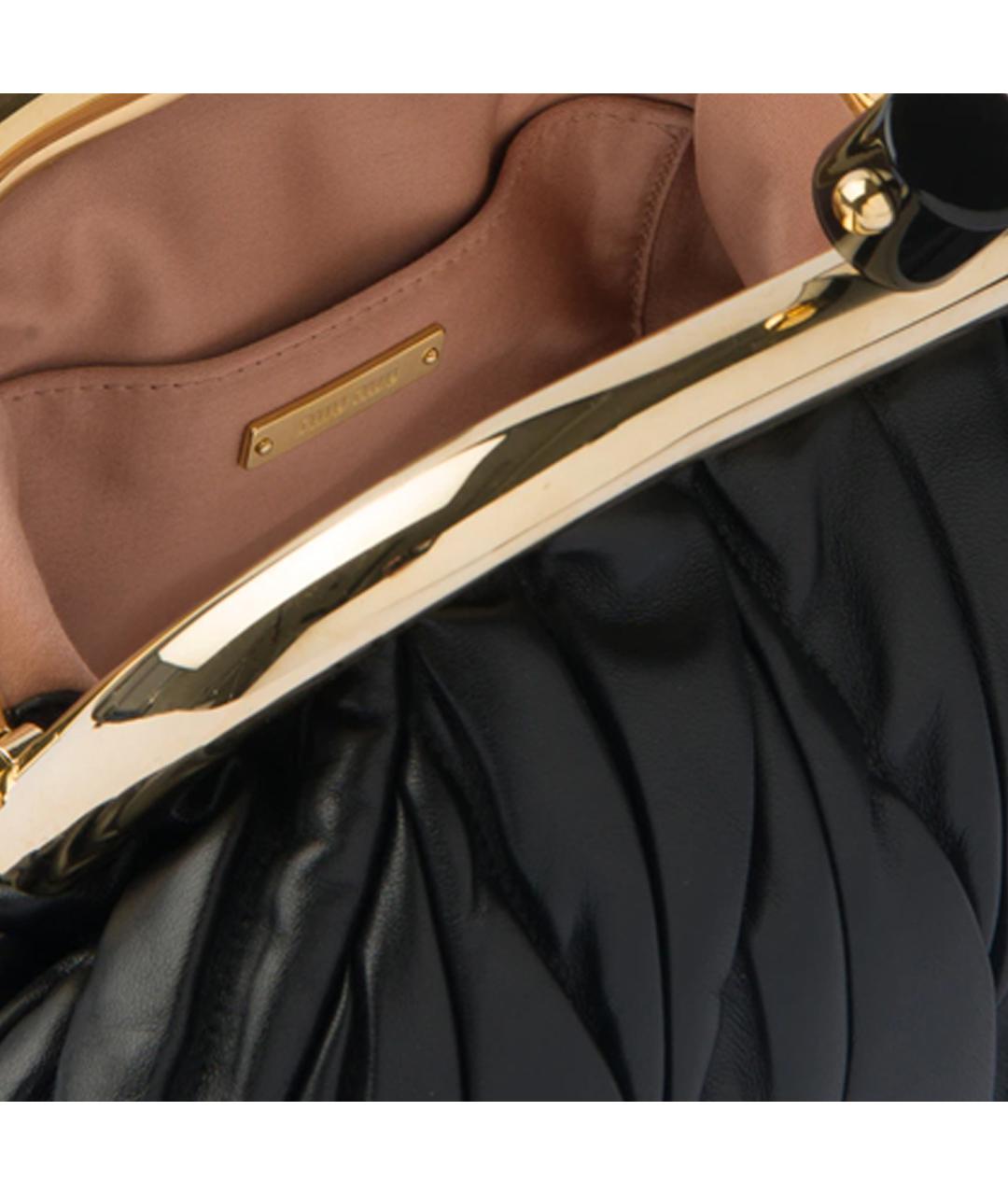 MIU MIU Черная кожаная сумка через плечо, фото 5