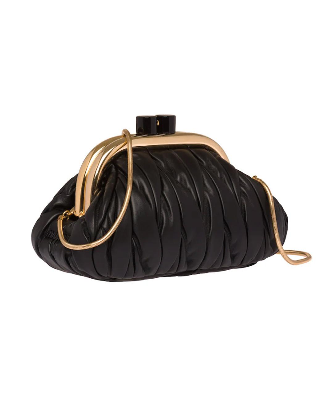 MIU MIU Черная кожаная сумка через плечо, фото 2