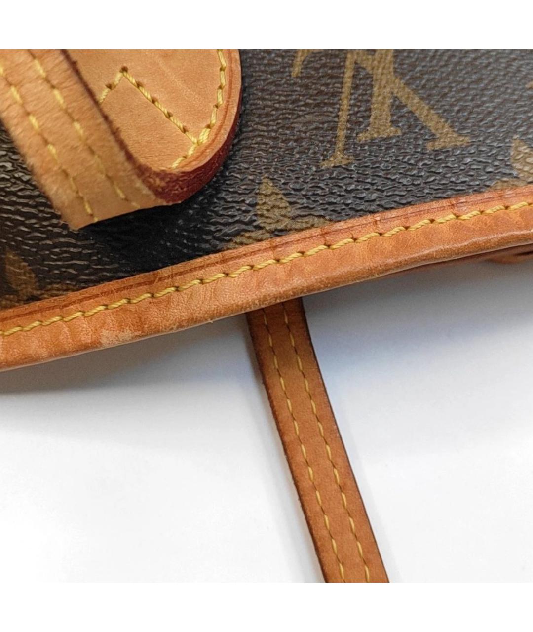 LOUIS VUITTON Коричневая кожаная сумка тоут, фото 6