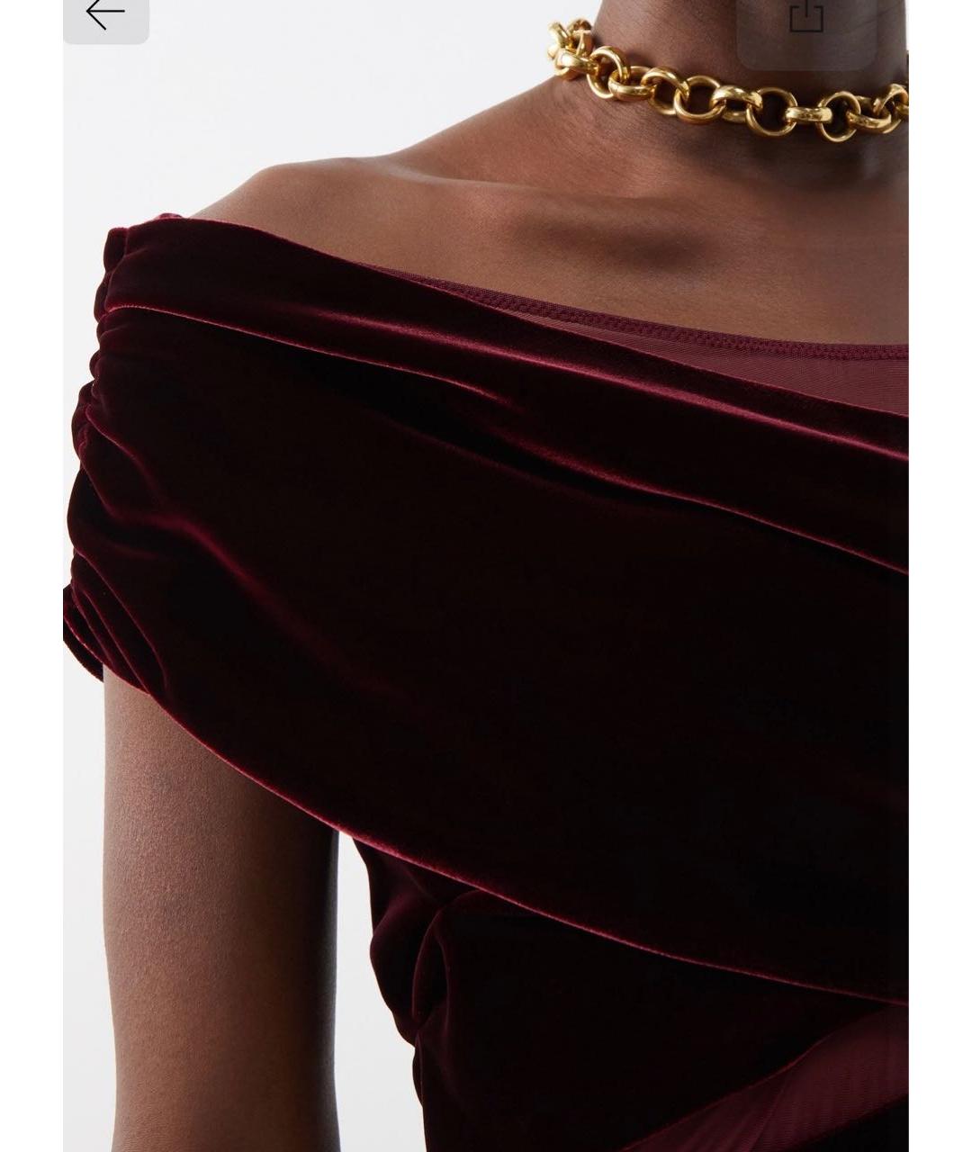 TOM FORD Бордовое бархатное коктейльное платье, фото 4