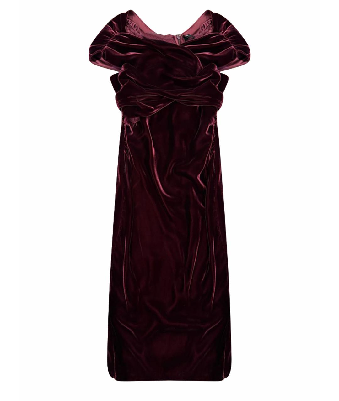 TOM FORD Бордовое бархатное коктейльное платье, фото 1