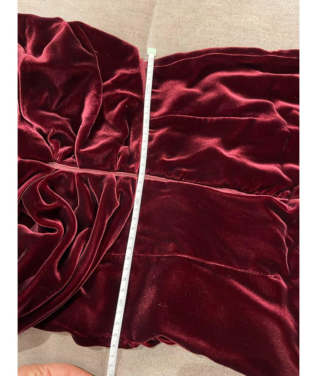 TOM FORD Бордовое бархатное коктейльное платье, фото 6