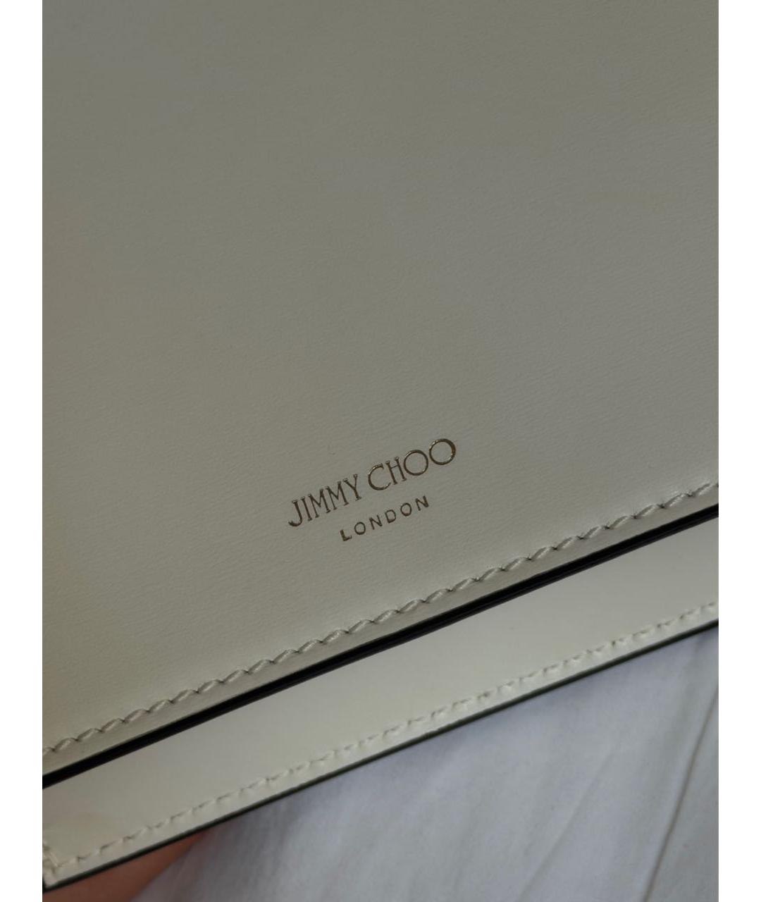 JIMMY CHOO Бежевая кожаная сумка через плечо, фото 7