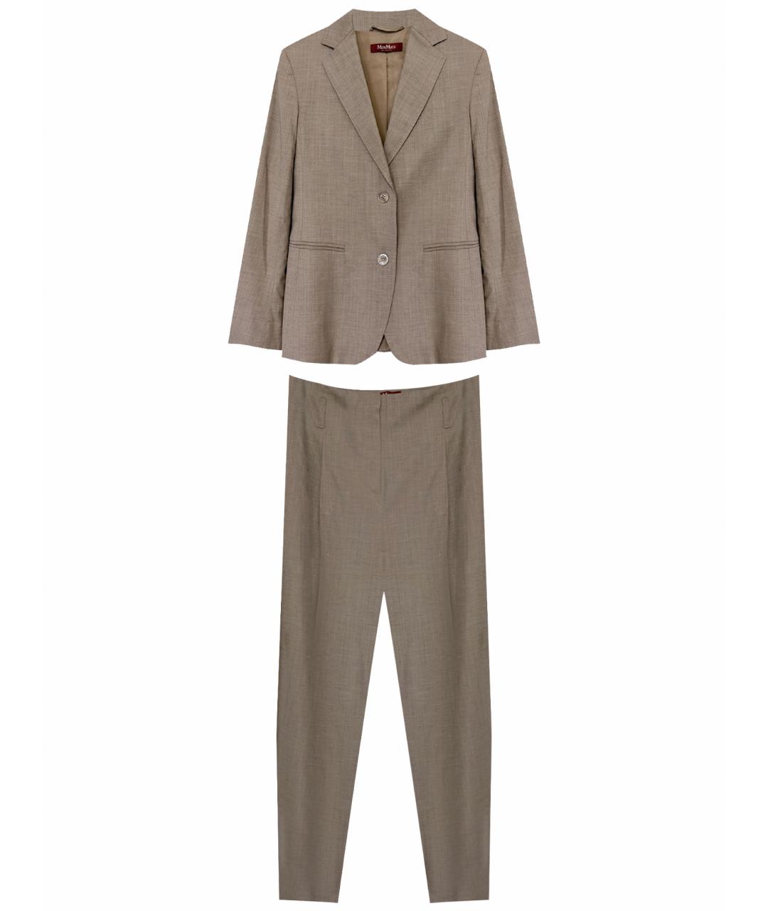 MAX MARA STUDIO Бежевый хлопковый костюм с брюками, фото 1