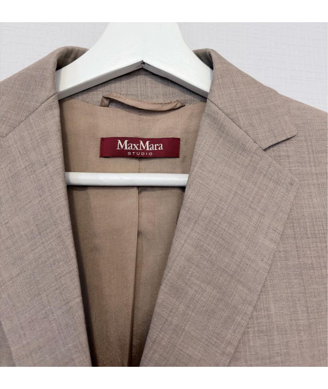 MAX MARA STUDIO Бежевый хлопковый костюм с брюками, фото 7