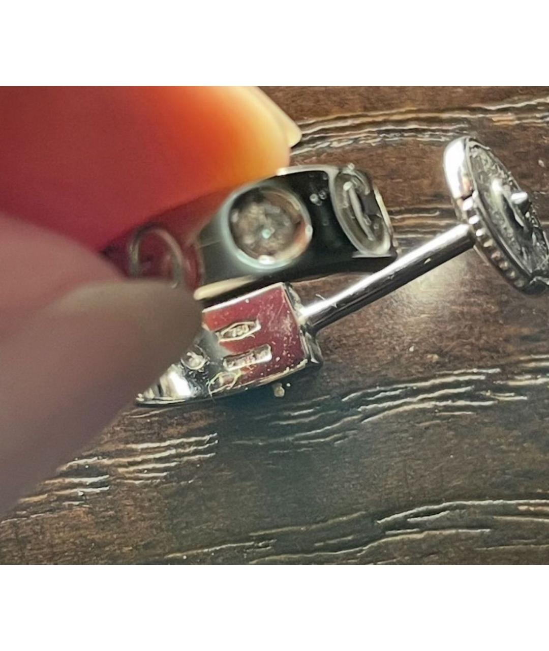 GUCCI Серебряные серьги из белого золота, фото 3