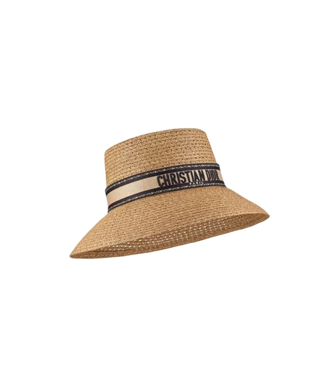 CHRISTIAN DIOR Коричневая хлопковая панама, фото 1