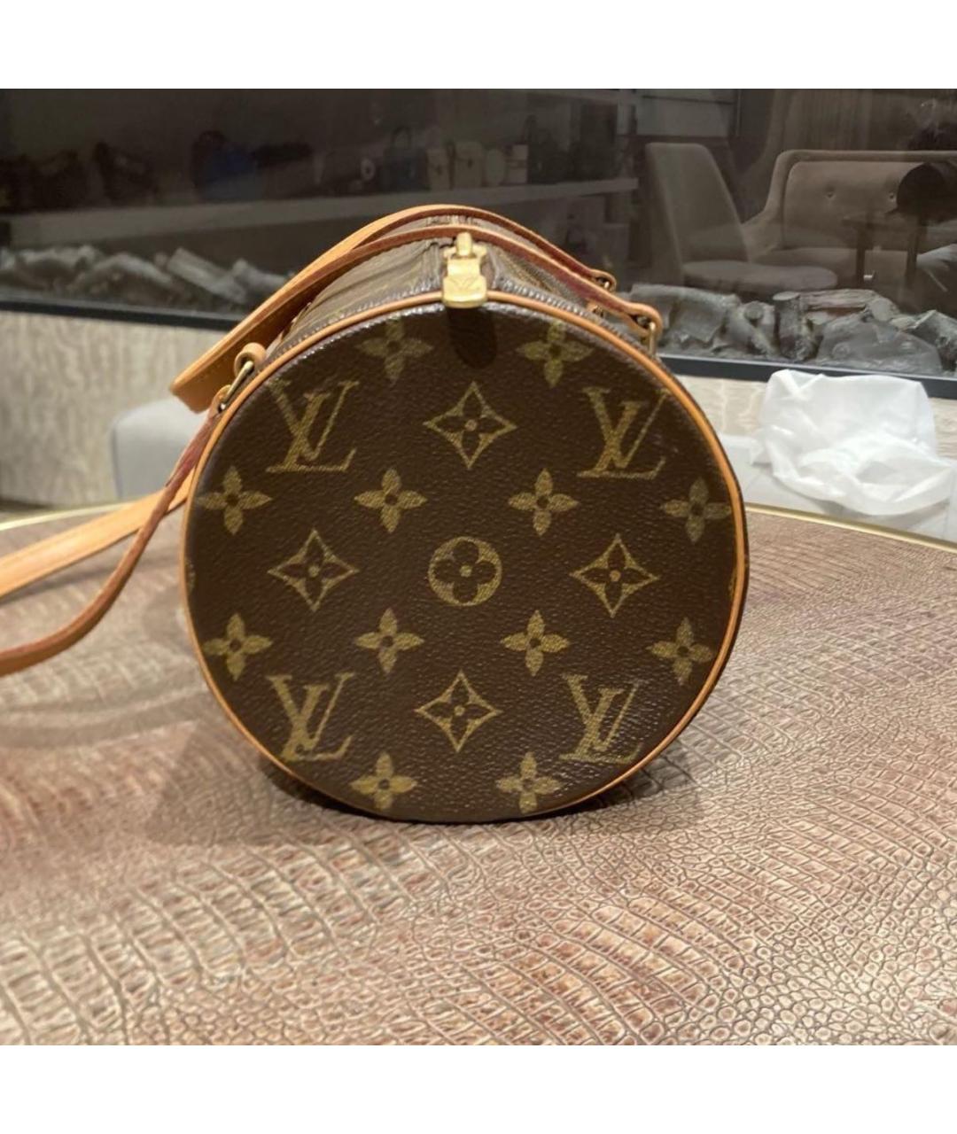 LOUIS VUITTON Коричневая кожаная сумка с короткими ручками, фото 2