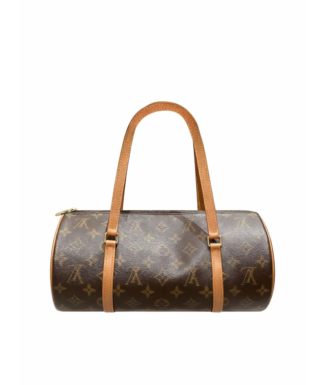 LOUIS VUITTON Коричневая кожаная сумка с короткими ручками, фото 1