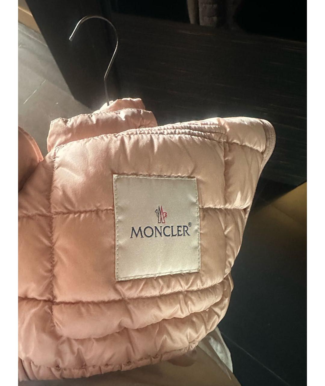 MONCLER Розовая синтетическая куртка, фото 4