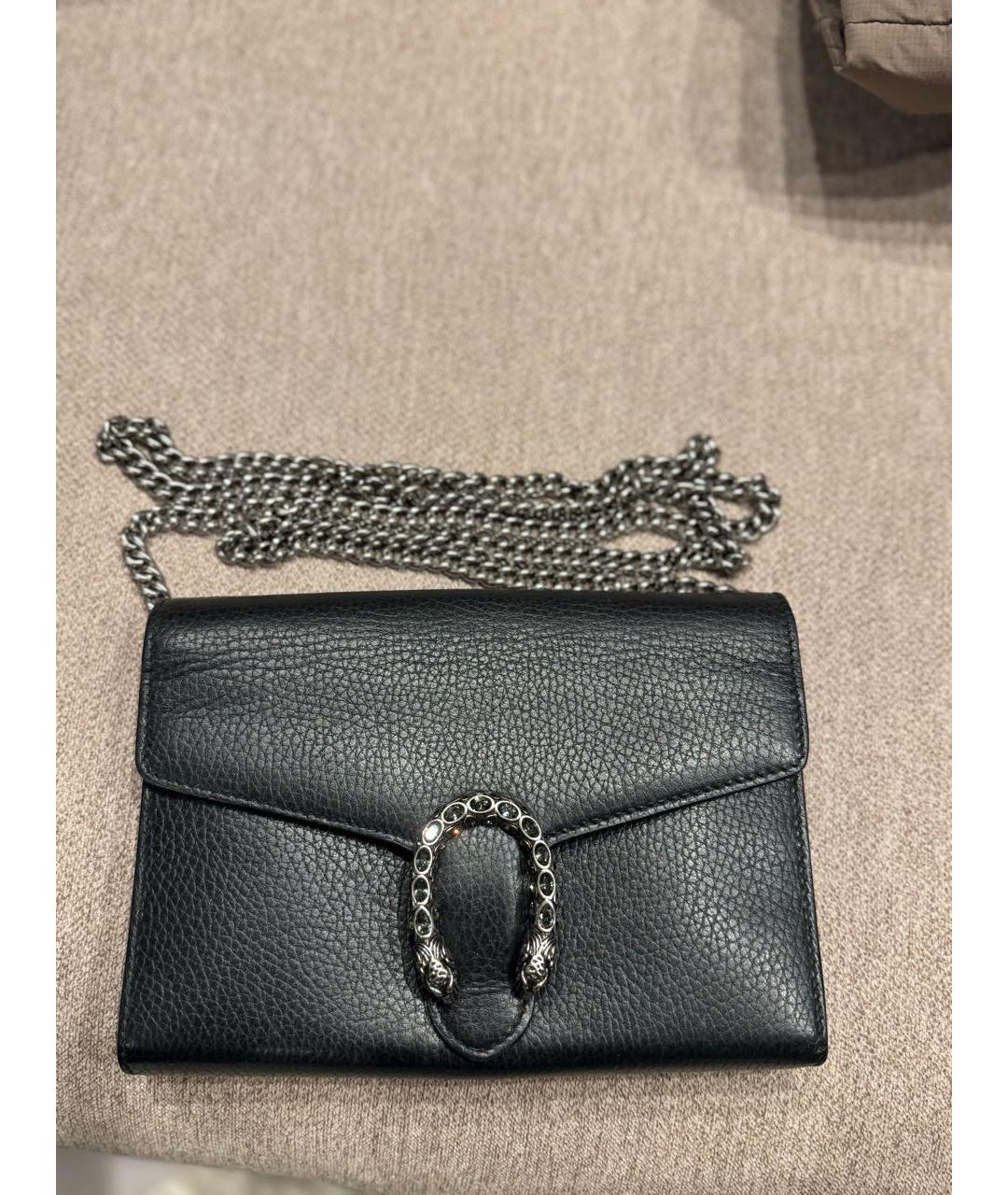 GUCCI Черная кожаная сумка через плечо, фото 2