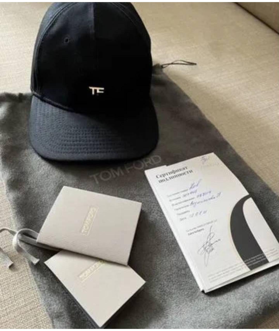 TOM FORD Черная хлопковая кепка, фото 2