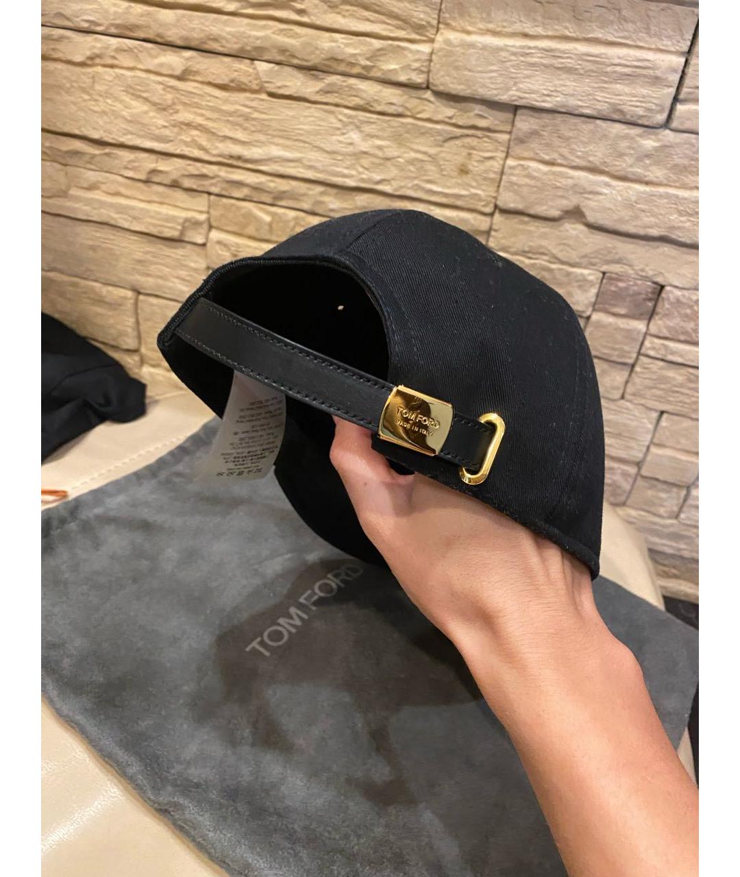 TOM FORD Черная хлопковая кепка, фото 3