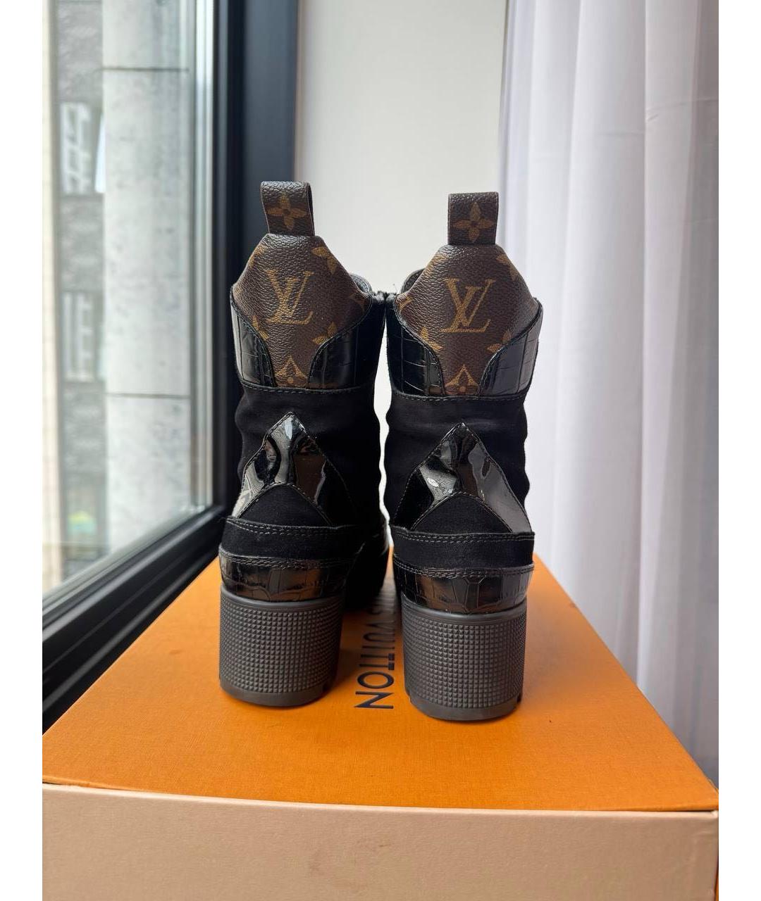 LOUIS VUITTON Черные кожаные ботинки, фото 4