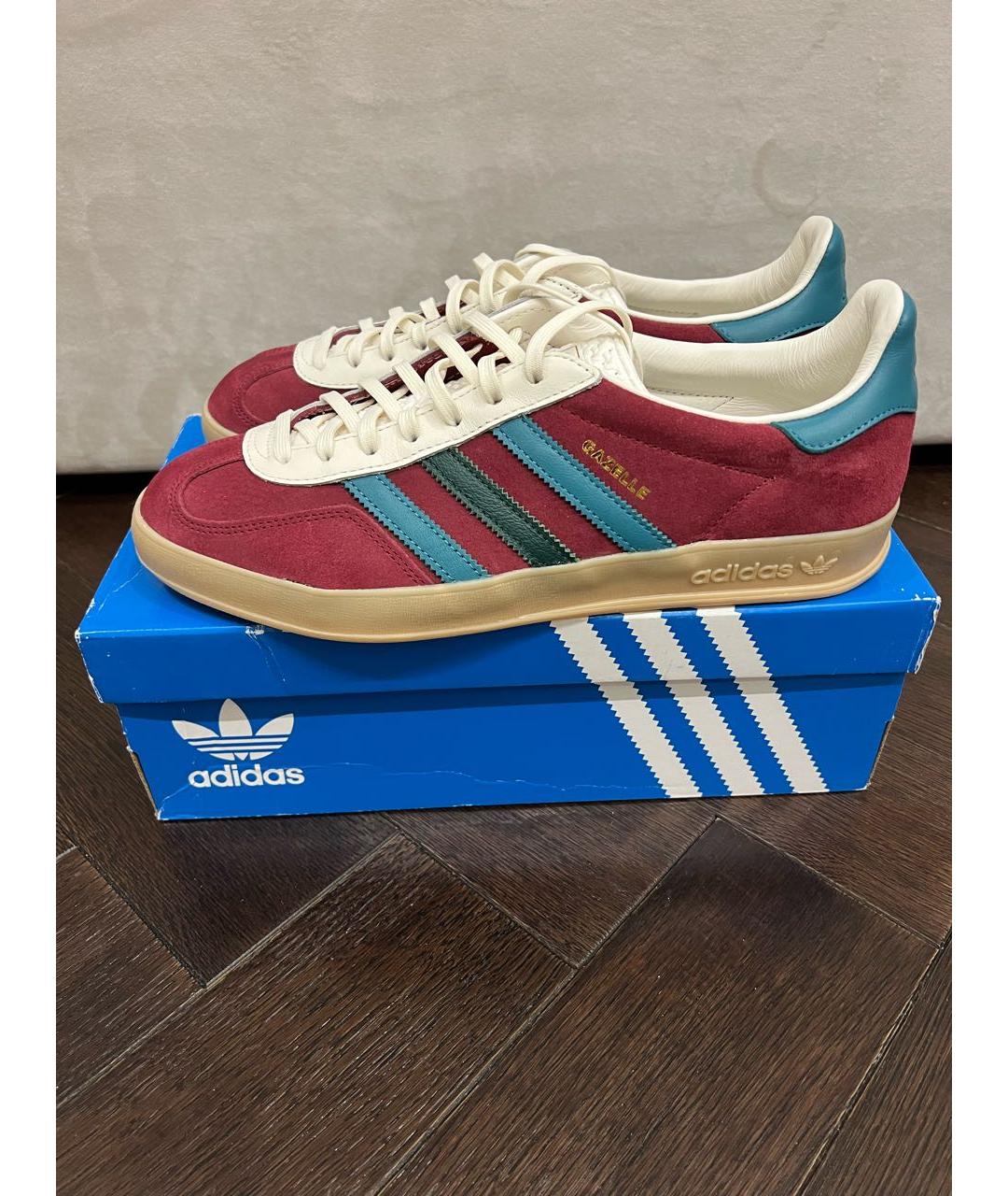 ADIDAS Бордовые замшевые низкие кроссовки / кеды, фото 7