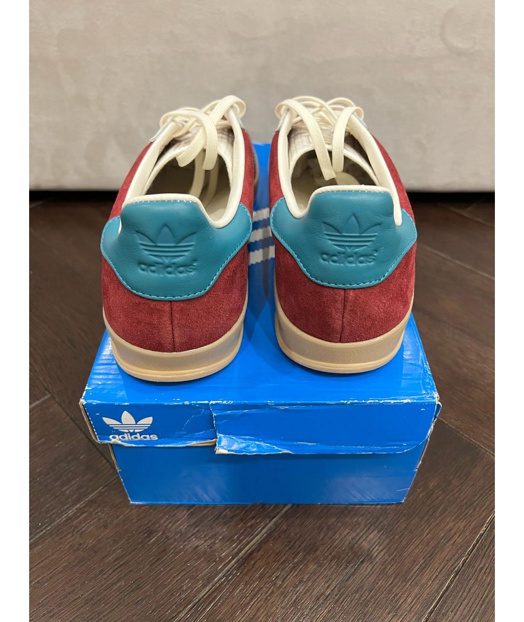 ADIDAS Бордовые замшевые низкие кроссовки / кеды, фото 3