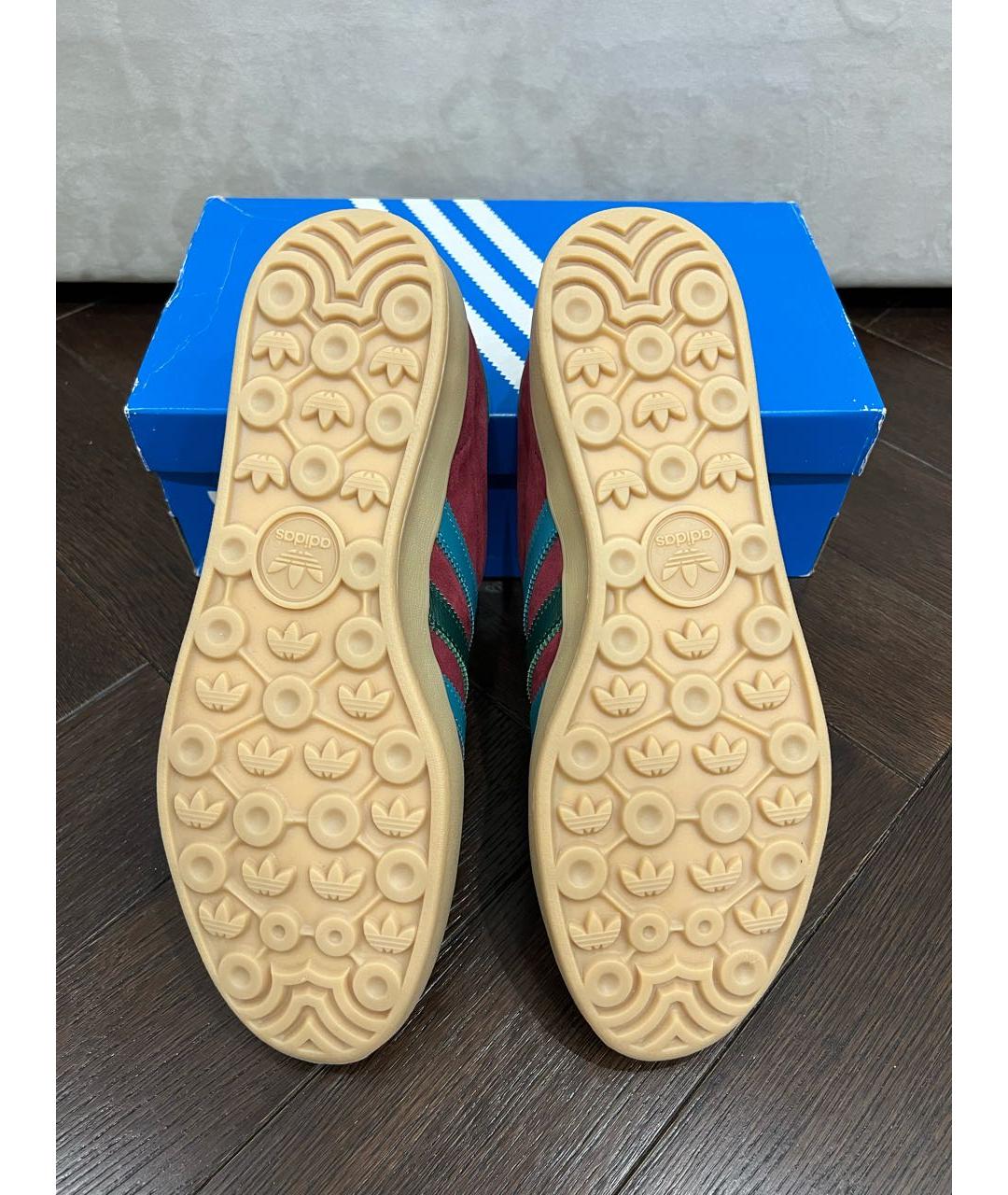 ADIDAS Бордовые замшевые низкие кроссовки / кеды, фото 5