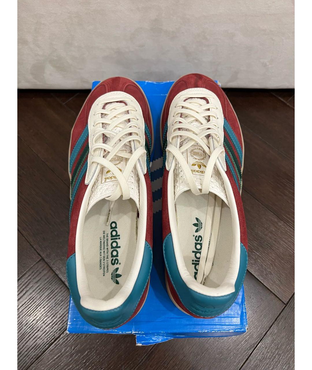ADIDAS Бордовые замшевые низкие кроссовки / кеды, фото 2
