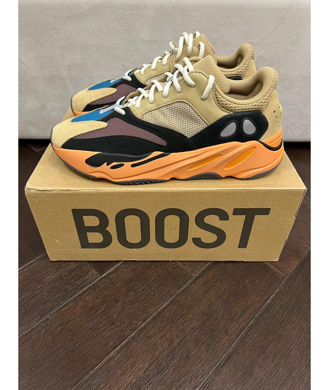 ADIDAS YEEZY Оранжевое замшевые низкие кроссовки / кеды, фото 8