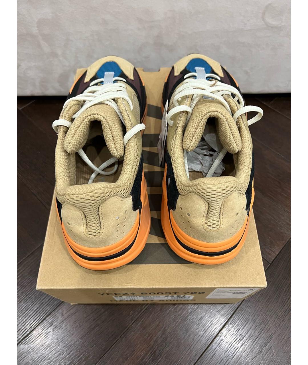 ADIDAS YEEZY Оранжевое замшевые низкие кроссовки / кеды, фото 2