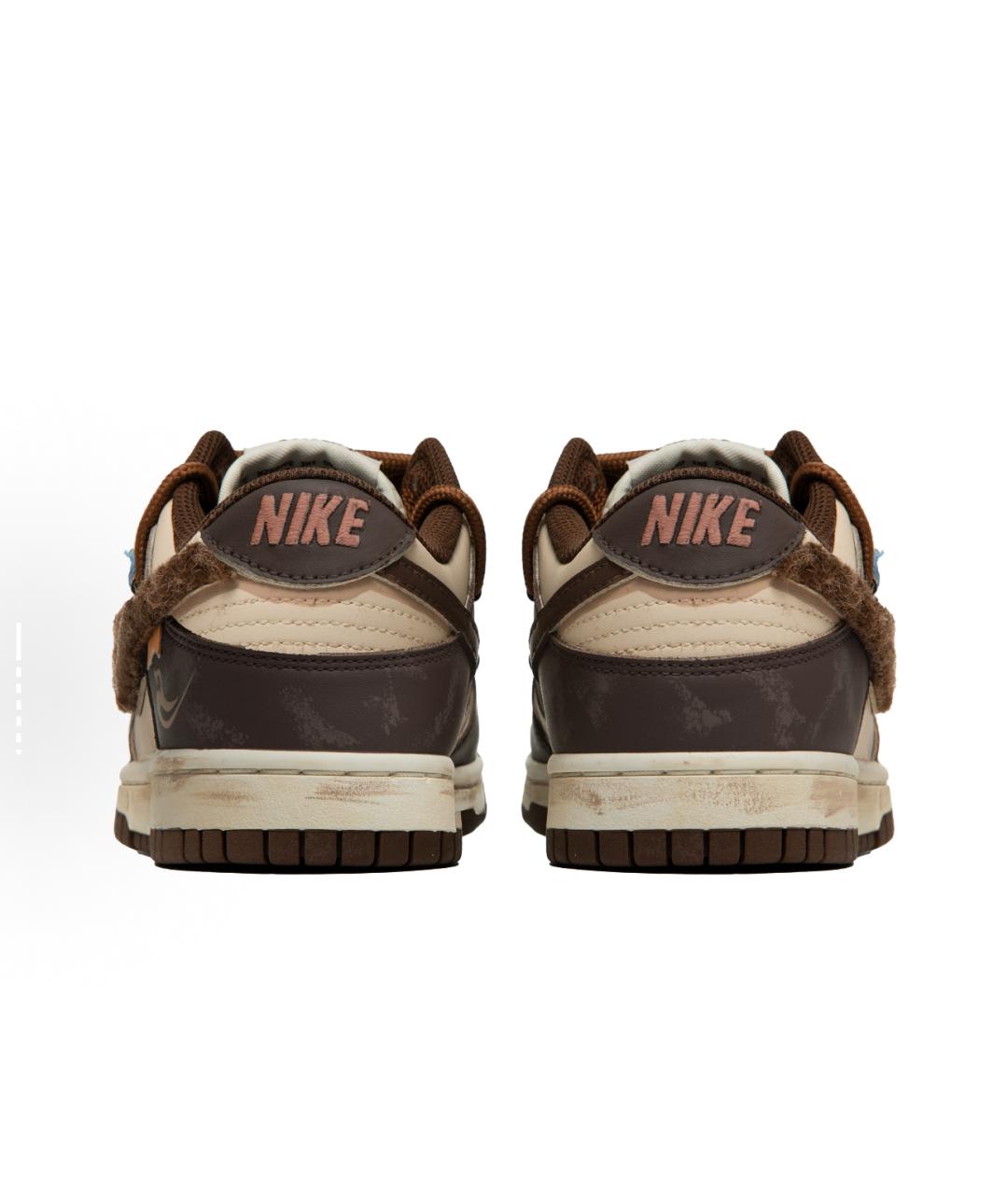 NIKE Коричневые низкие кроссовки / кеды из искусственной кожи, фото 4